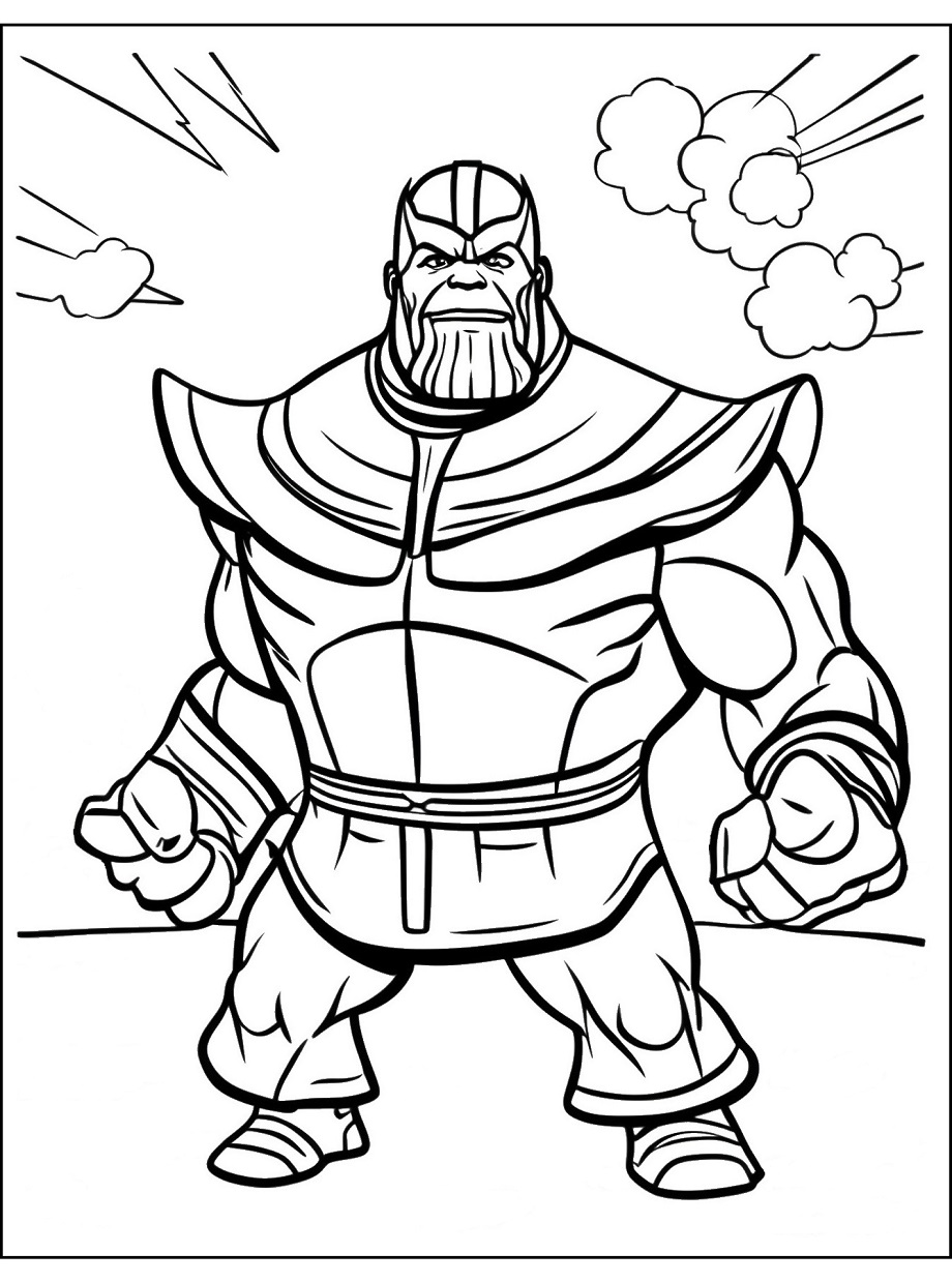 Lustige Thanos Ausmalbild