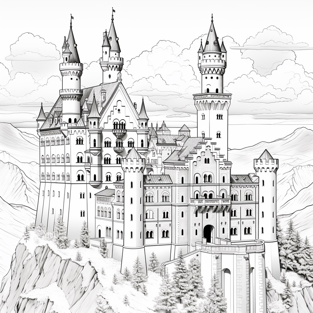 Altes Schloss Ausmalbilder für Kinder