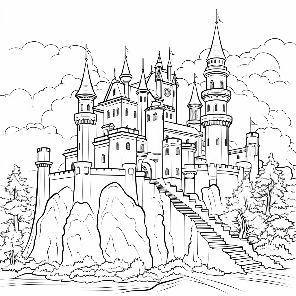 Avatar Schloss auf einem Hügel von Ausmalbilder