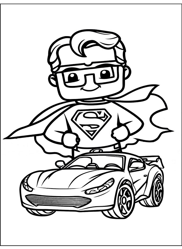 Lustiger Superman Ausmalbild für Kleinkinder